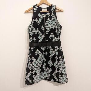 3.1 Phillip Lim black argyle print thick knit mini dress